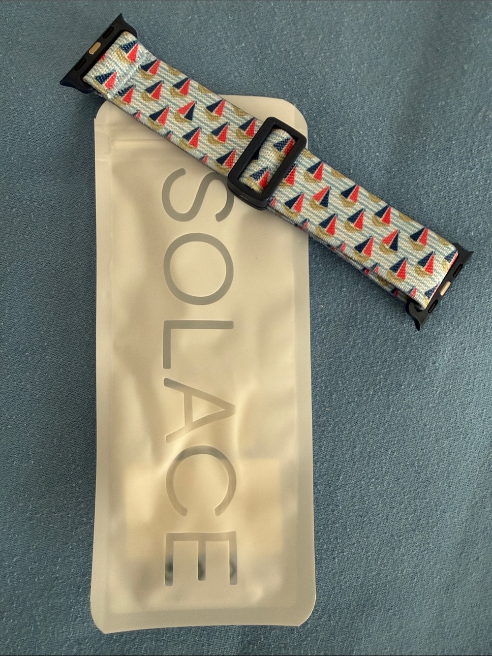 NEW Sailboat Pattern Woven Apple Watch Band - Blue, Red, White